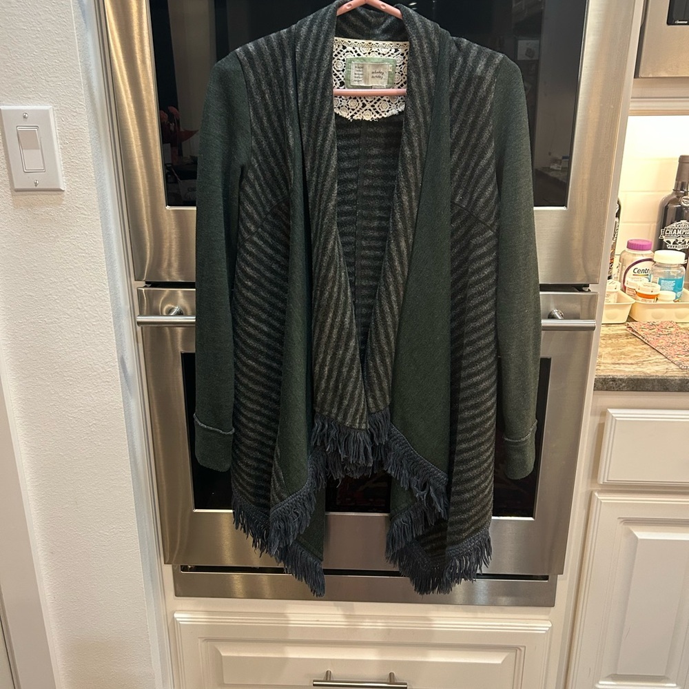 Saturday Sunday Elise blanket Fringed Cardigan XS GUC
